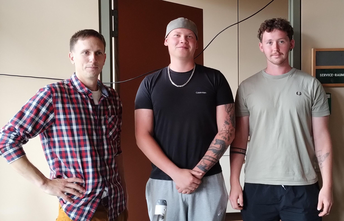 v. l. Volker Selleneit (THI), Daniel Heinz (Klassensprecher EL 12A), Finnian Halmschlag (Klassensprecher EL 12B)